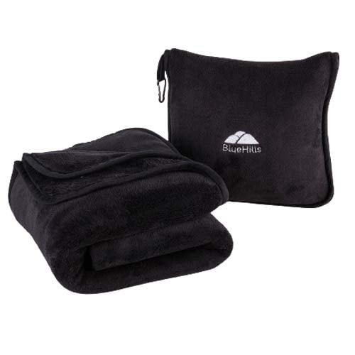 Black T008 BlueHills Premium Soft Travel Blanket Pillow Airplane Blanket Packed in Soft Bag Pillowcase with Hand Luggage Belt and Backpack Clip Compact Pack Large Blanket for Any Travel Black T008 BlueHills Premium Soft Travel Blanket Pillow Airplane Blanket Packed in Soft Bag Pillowcase with Hand Luggage Belt and Backpack Clip Compact Pack Large Blanket for Any Travel